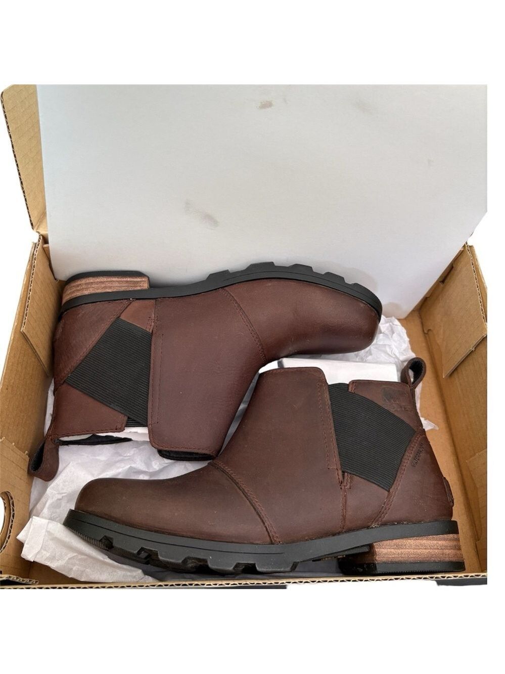 Sorel Brown Leather Emelie Chelsea Boots - Classic Slip-On. Size 7. EUC! - Picture 5 of 16